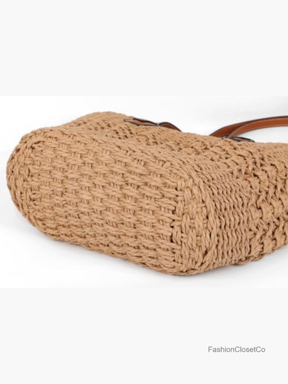 Straw Woven Tote Bag Large Summer Beach Handbag Top Handle Shoulder Bag - Picture 7 of 7